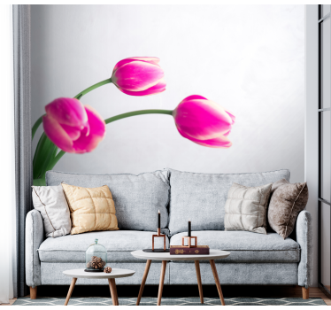 Fototapete mohnblumen und rosa tulpenblüten - TenStickers