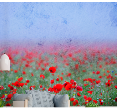 Fototapete mohnblumen üppige mohnfelder - TenStickers