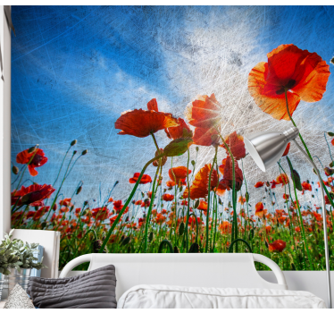 Fototapete mohnblumen wunderschöne mohnblumen - TenStickers