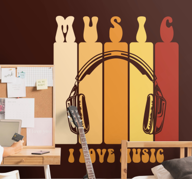 Fototapete musik kopfhörer grafik - TenStickers