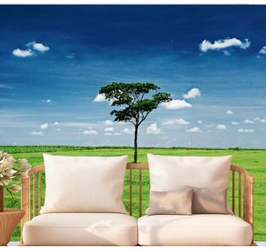 Fototapete Natur einsamer grüner baum - TenStickers