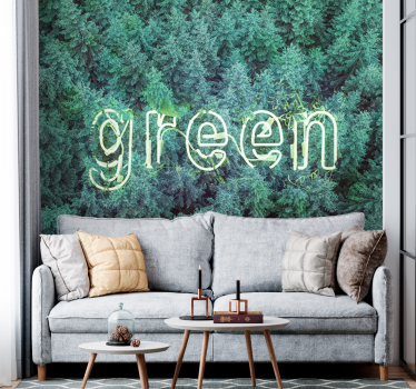 Fototapete natur grüner wald schriftzug - TenStickers