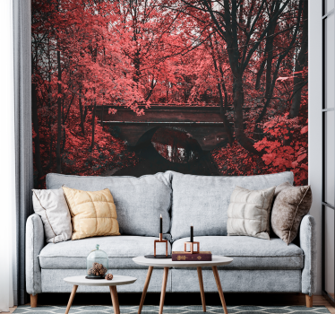 Fototapete natur roter blattwald - TenStickers