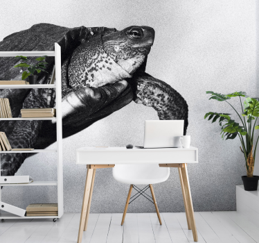 Büro Tapete Schwarz-Weiß Schildkröte - TenStickers