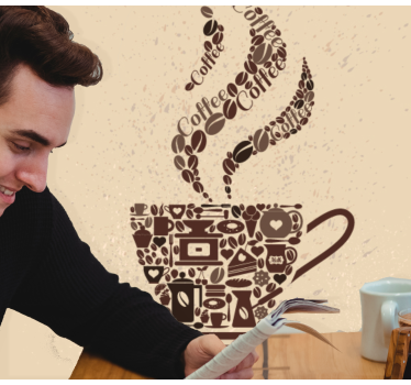 Fototapete Sprüche kaffeezeit-satz - TenStickers