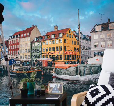 Fototapete Schlafzimmer Kopenhagen Häuser - TenStickers