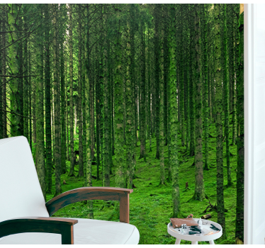 Fototapete wald im üppigen waldgrün - TenStickers