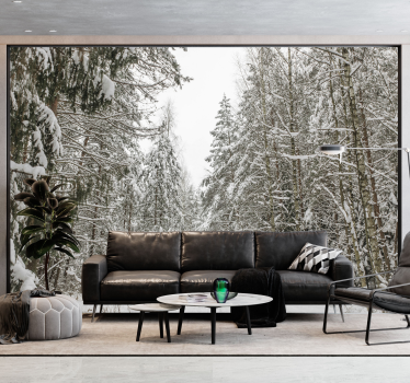 Fototapete mit Wald im Winter - TenStickers