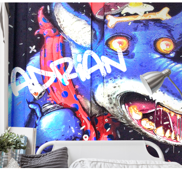 Fototapete Jugendzimmer Hund und Graffiti - TenStickers