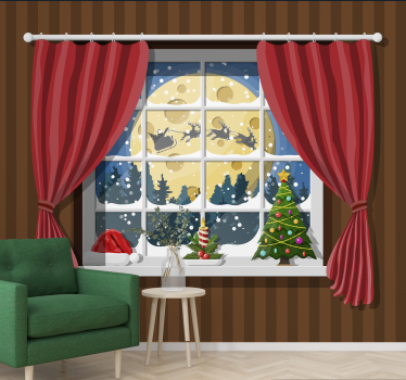 Fototapete weihnachten festliche fensterszene - TenStickers