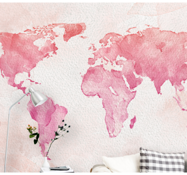 Fototapete weltkarte aquarell weltumriss - TenStickers