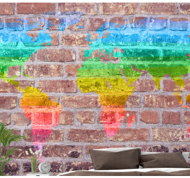 Fototapete weltkarte bunte geografische darstellung - TenStickers