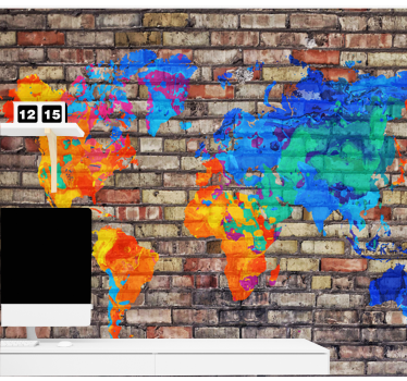 Fototapete weltkarte bunte geografische karte - TenStickers