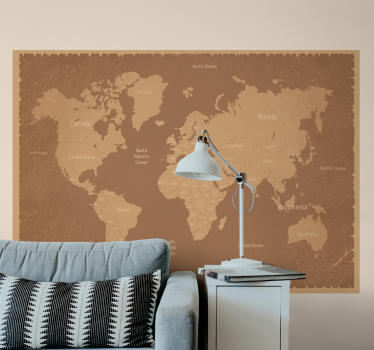 Fototapete Weltkarte geografische Landkarte - TenStickers
