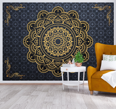 Fototapete Mandala goldenes Ziermuster - TenStickers