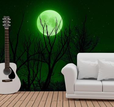 Grüner Mond Fototapete - TenStickers