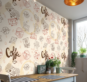 Fototapete Küche Kaffeemsuter - TenStickers