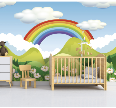 Fototapete Kinderzimmer Regenbogen Landschaft - TenStickers