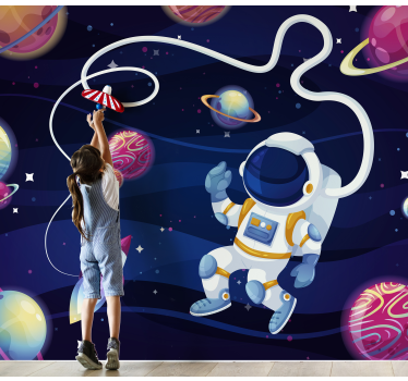 Fototapete Kinderzimmer Astronaut im Weltall - TenStickers