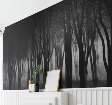Nebligen Wald Foto Fototapete - TenStickers