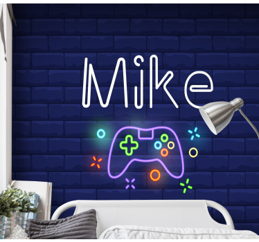 Playstation Controller mit Namen Fototapete Schlafzimmer - TenStickers