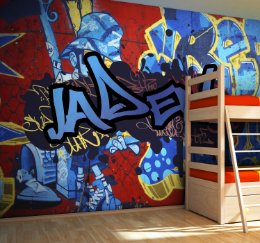 Graffiti Fototapete mit Namen Jugendzimmer - TenStickers