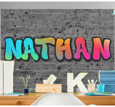 Fototapete mit Namen Jugendzimmer regenbogenfarben - TenStickers