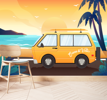 Fototapete Kinderzimmer Wohnwagen am Meer - TenStickers