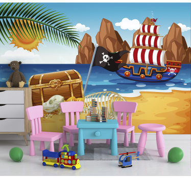 Fototapete Kinderzimmer Piratenschatz - TenStickers
