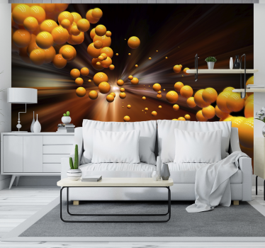 Sphärische Explosion 3D Tapete - TenStickers