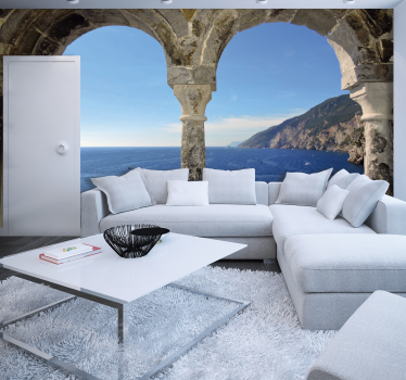 Tapete Wohnzimmer 3D Wandtapete Strand Bögen - TenStickers