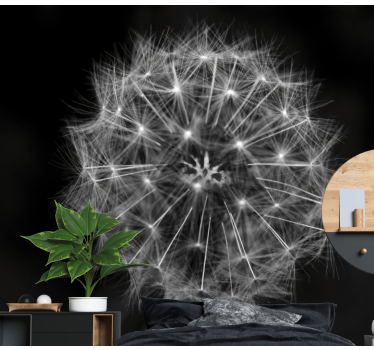 Fototapete Pusteblume Pusteblume blume grau - TenStickers