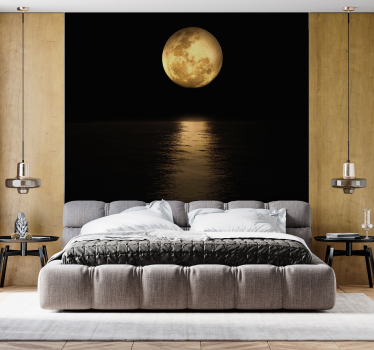 Schlafzimmer Tapete Himmel Goldenes mondlicht - TenStickers