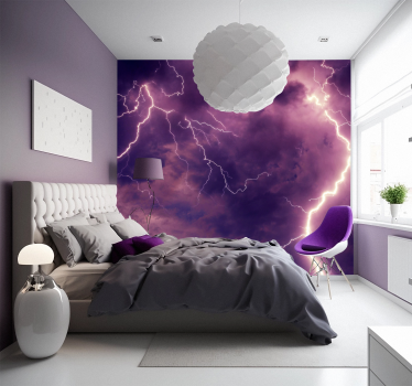 Fototapete Himmel wolken und Blitz - TenStickers