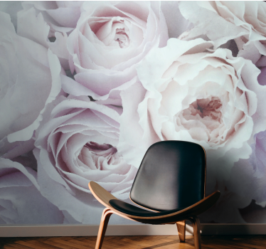 Schlafzimmer Tapete Rosen romantisches weiß und pink - TenStickers