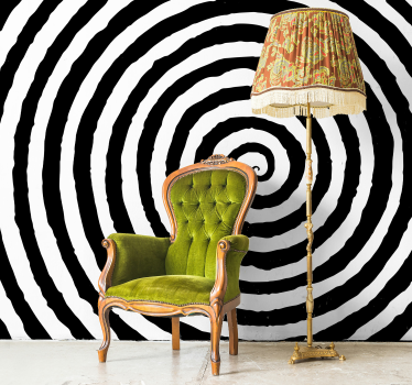 Wandtattoo Jugendzimmer Schwarz-Weiße Spirale - TenStickers