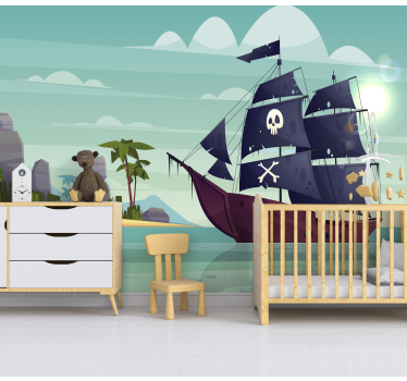 Fototapete Kinderzimmer Piratenschiff - TenStickers
