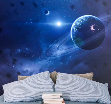 Tapete Jugendzimmer kosmisches Design blaues Universum - TenStickers