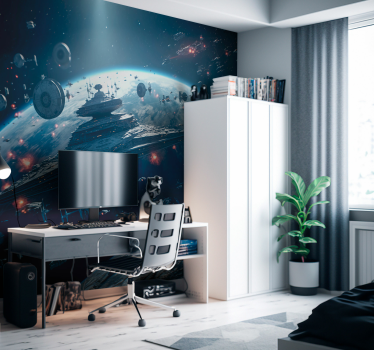 Fototapete Jugendzimmer Raumschiffe im Weltall - TenStickers