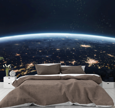 Fototapete Jugendzimmer Weltraum Erde bei Nacht - TenStickers