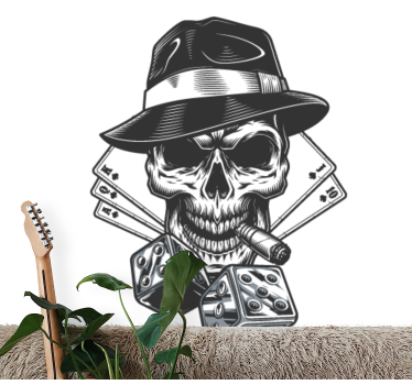 Fototapete Jugendzimmer Totenkopf Glücksspiele - TenStickers