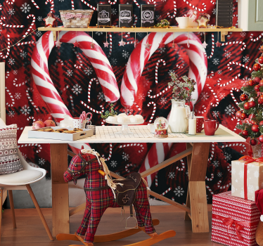 Wohnzimmer Fototapete Süßigkeiten Weihnachten - TenStickers