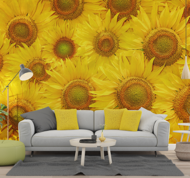 Fototapete Sonnenblumen für Wohnzimmer - TenStickers