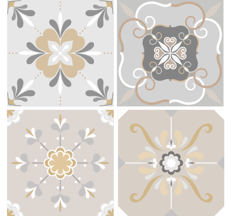 Blumen inspirierte Fliesen Untersetzer - TenStickers