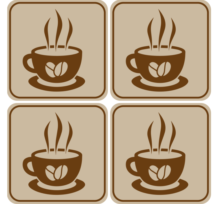 Untersetzer modern kaffeetasse-emblem - TenStickers