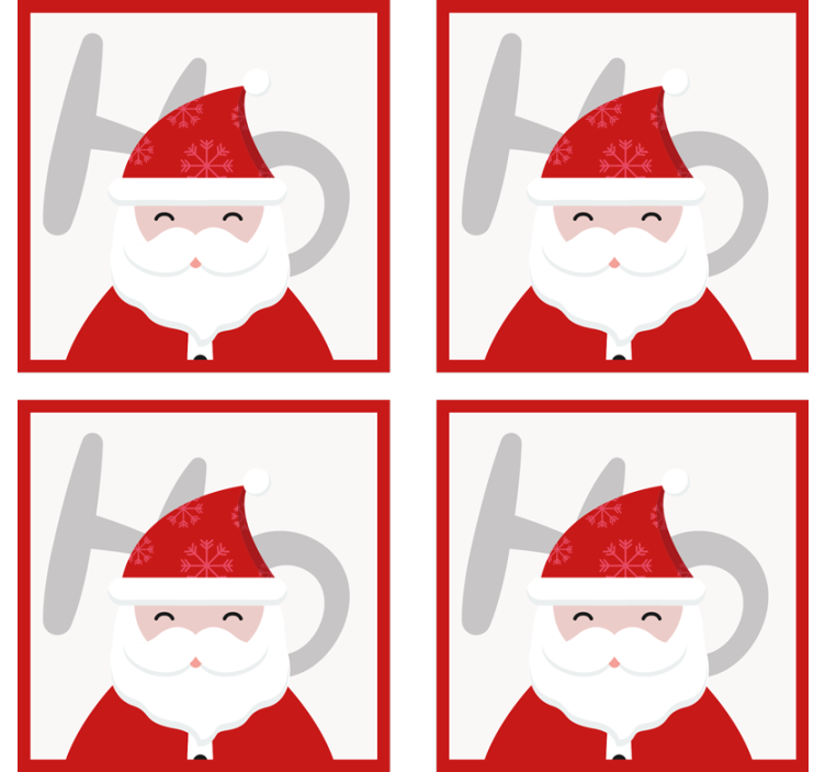 Untersetzer Weihnachten Santa claus und hohoho - TenStickers