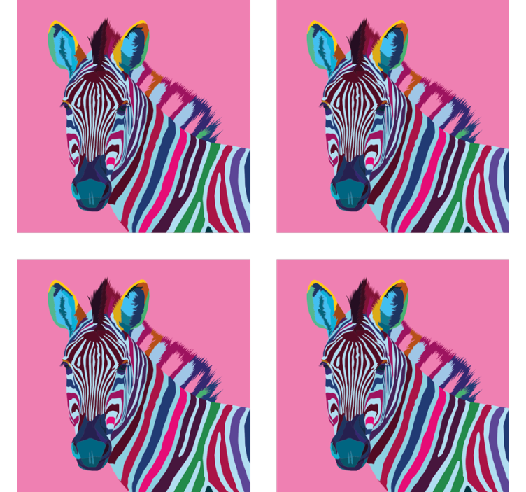Untersetzer Zebra Zebra pop art - TenStickers