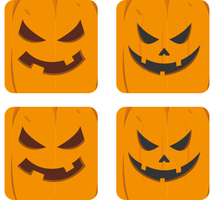 Verschiedene kürbisuntersetzer halloween - TenStickers