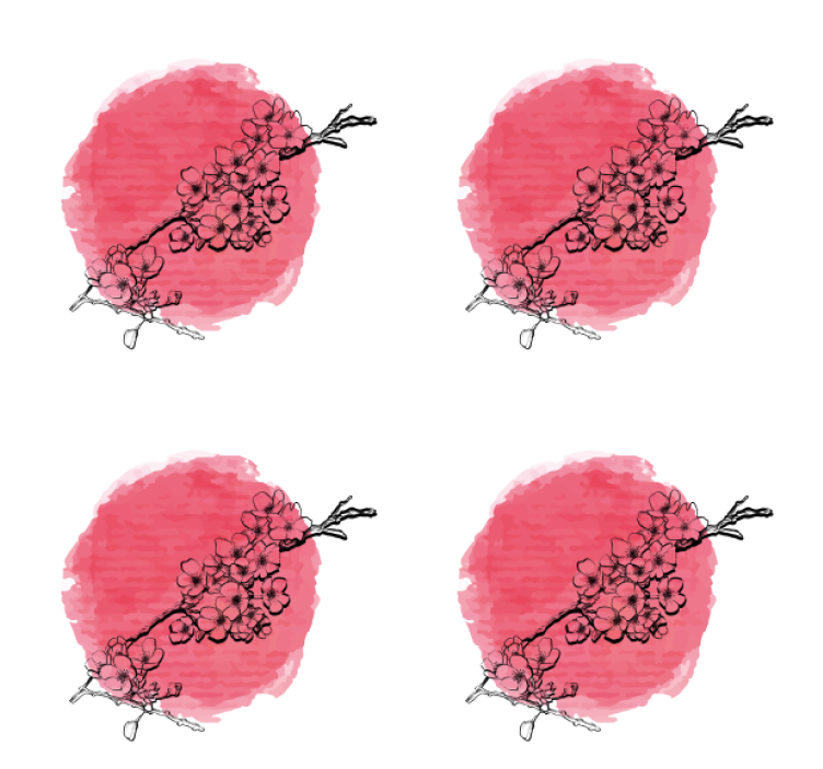 Untersetzer Vintage Japanische kirschblüten - TenStickers