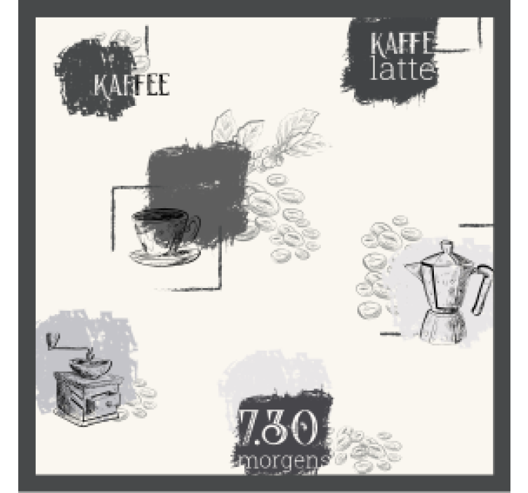 Untersetzer Vintage 7:30 morgens Kaffee - TenStickers